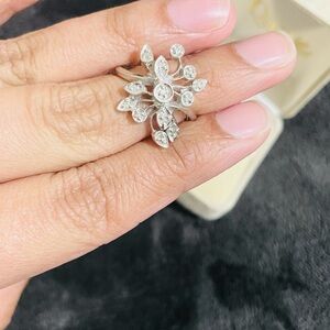 10K WHITE GOLD GENUINE 12 CTW DIAMOND WATERFALL CLUSTER
RING SIZE 7.25